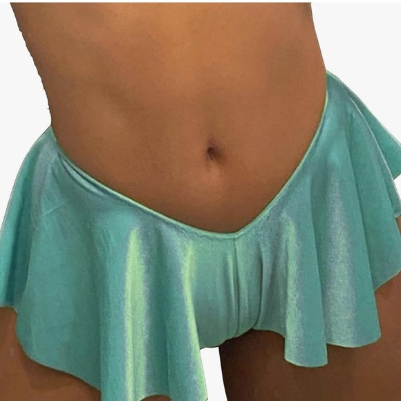 Pants - Velvet mint green booty shorts rave skirt bottoms festival club dance sport sexy